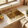 Pure.Sink Luxion Gold sink 51x50 cm Tapwing with tap hole PLX5150T-60